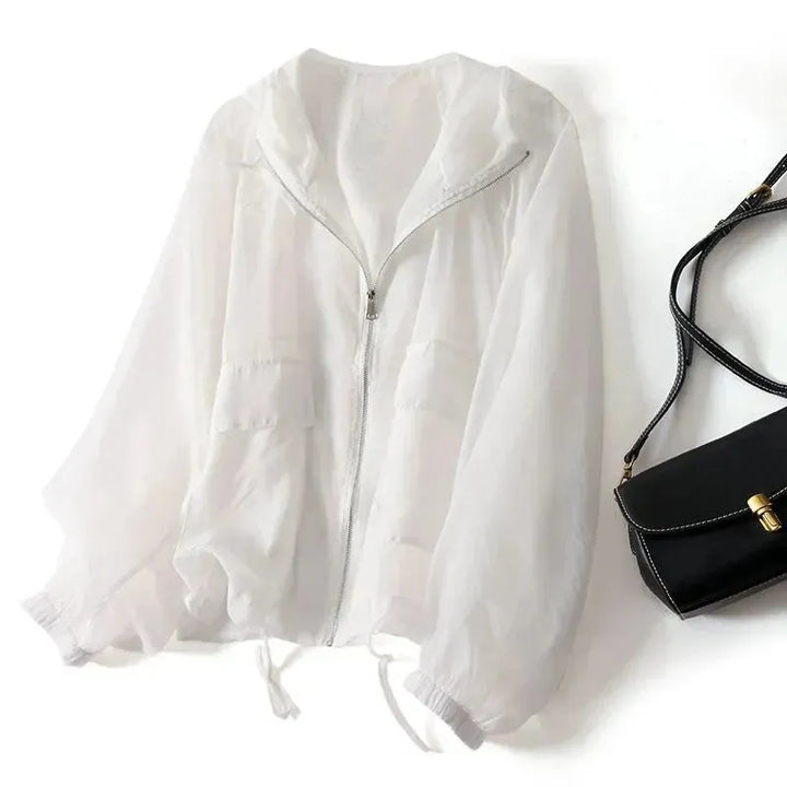 Zip-Up Hoodie with Relaxed Fit and Long Sleeves