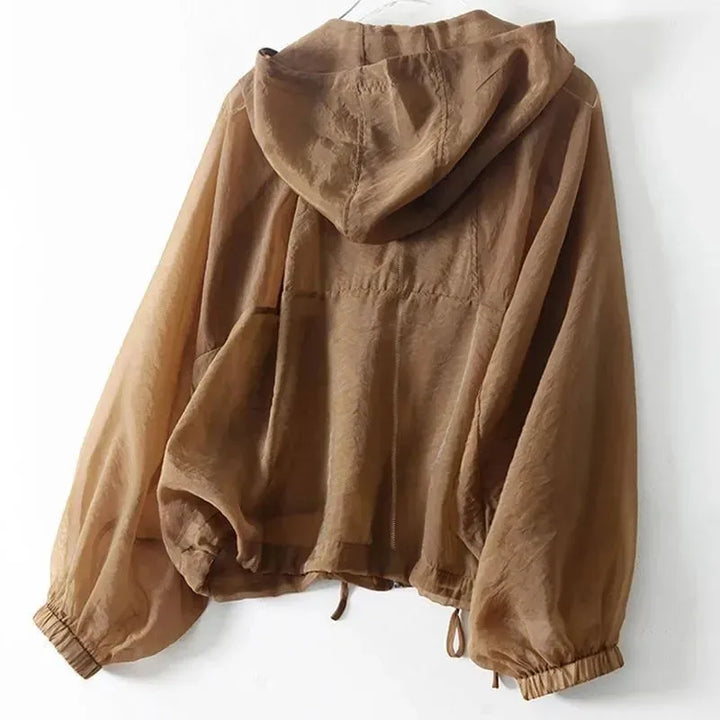 Zip-Up Hoodie with Relaxed Fit and Long Sleeves