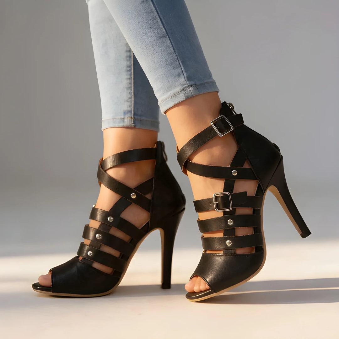 Women's Soft Comfy High Heels with Adjustable Strap