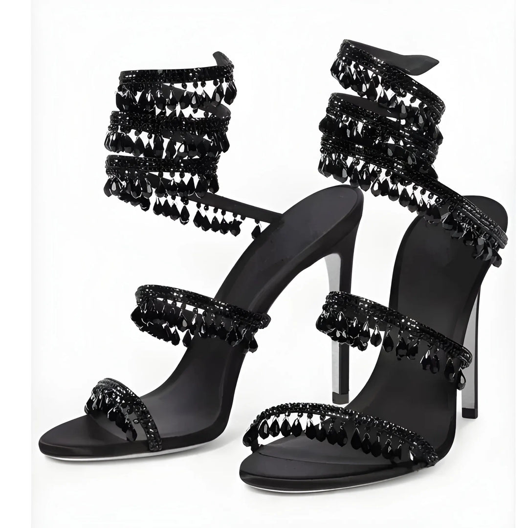 Women's Heeled Ankle Strappy Sandals with Soft Lining