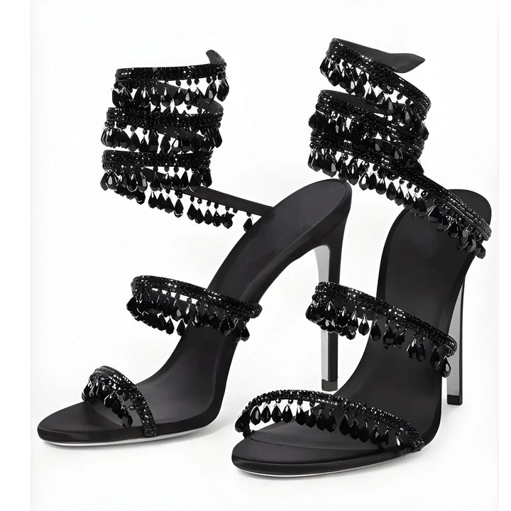 Women's Heeled Ankle Strappy Sandals with Soft Lining