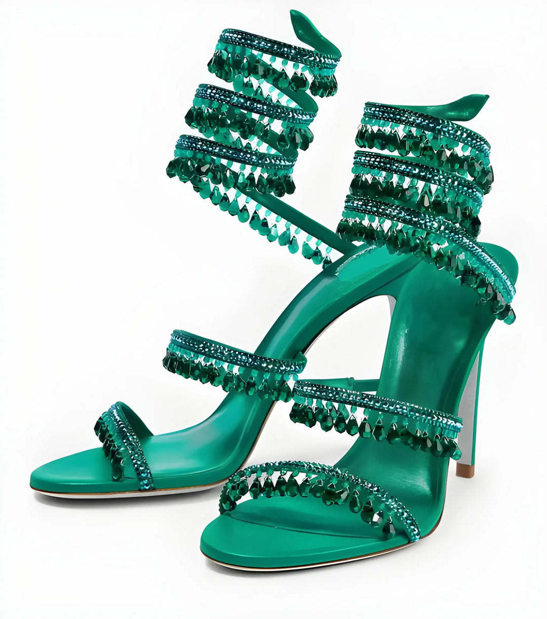 Women's Heeled Ankle Strappy Sandals with Soft Lining