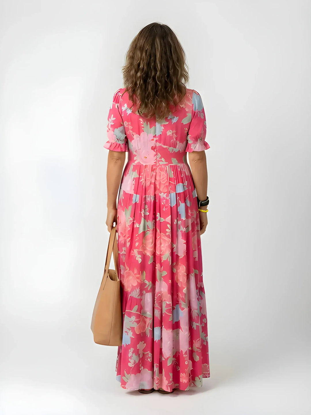 Women's Stunning Boho Maxi Summer Dress with Puff Sleeves