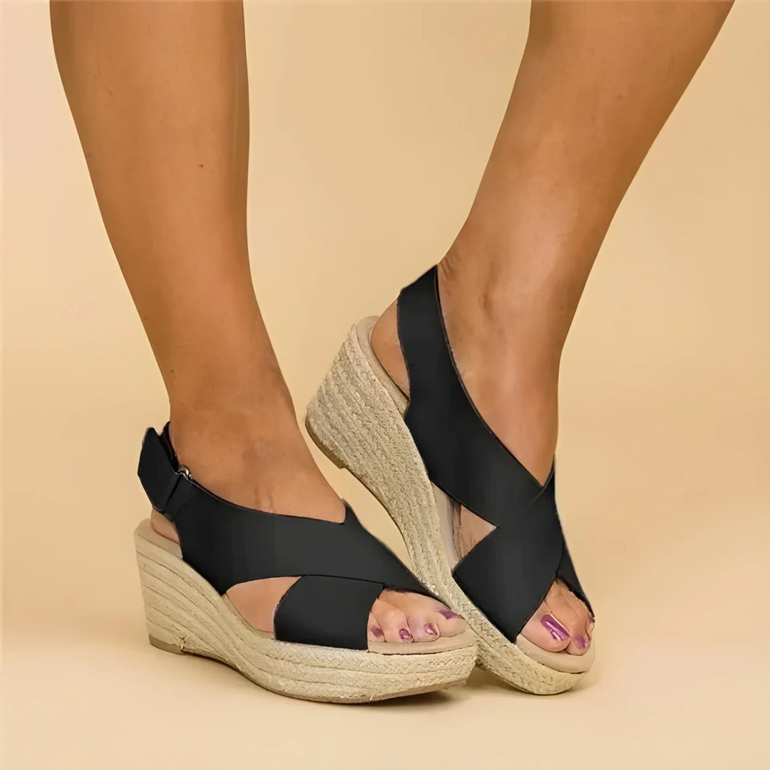Women's Soft Platform Sandals with Adjustable Strap and Cushioned Footbed