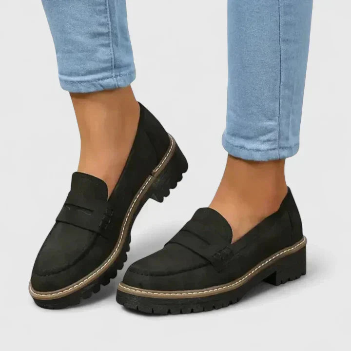 Women's Chunky Comfy Loafers with Cushioned Footbed