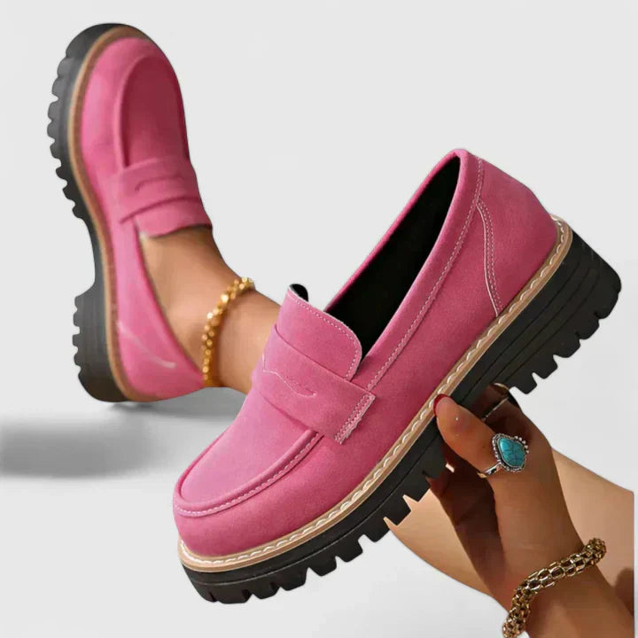 Women's Chunky Comfy Loafers with Cushioned Footbed
