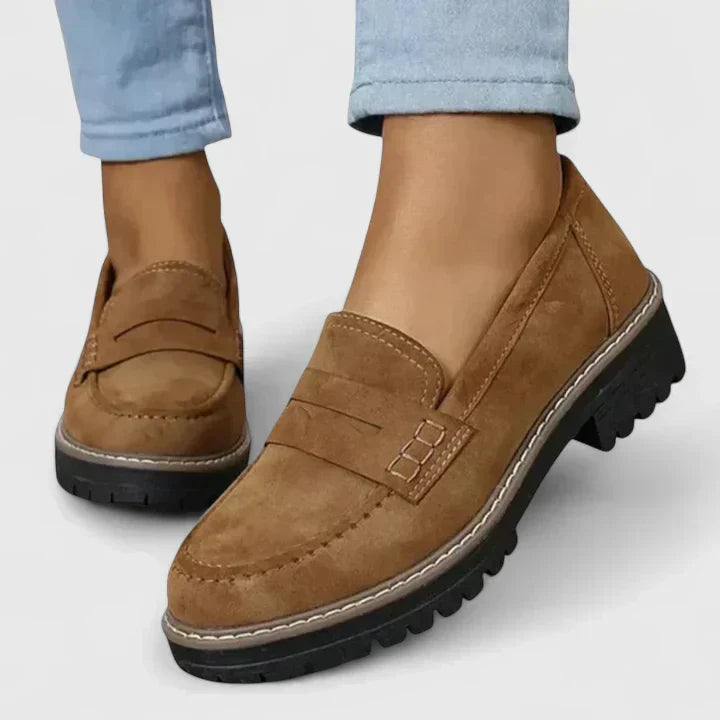 Women's Chunky Comfy Loafers with Cushioned Footbed
