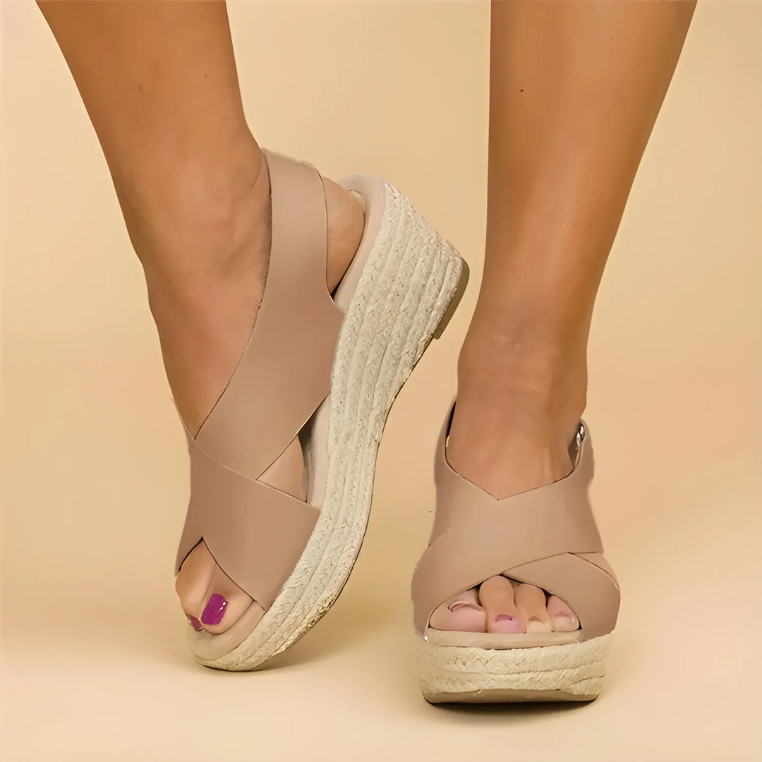 Women's Soft Platform Sandals with Adjustable Strap and Cushioned Footbed