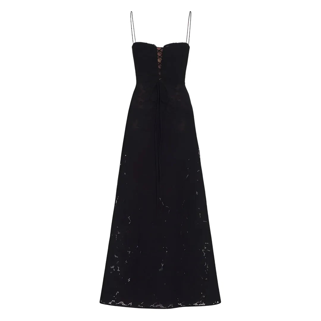 Women's Elegant Stunning Maxi Dress with Corset Back and Floral Pattern