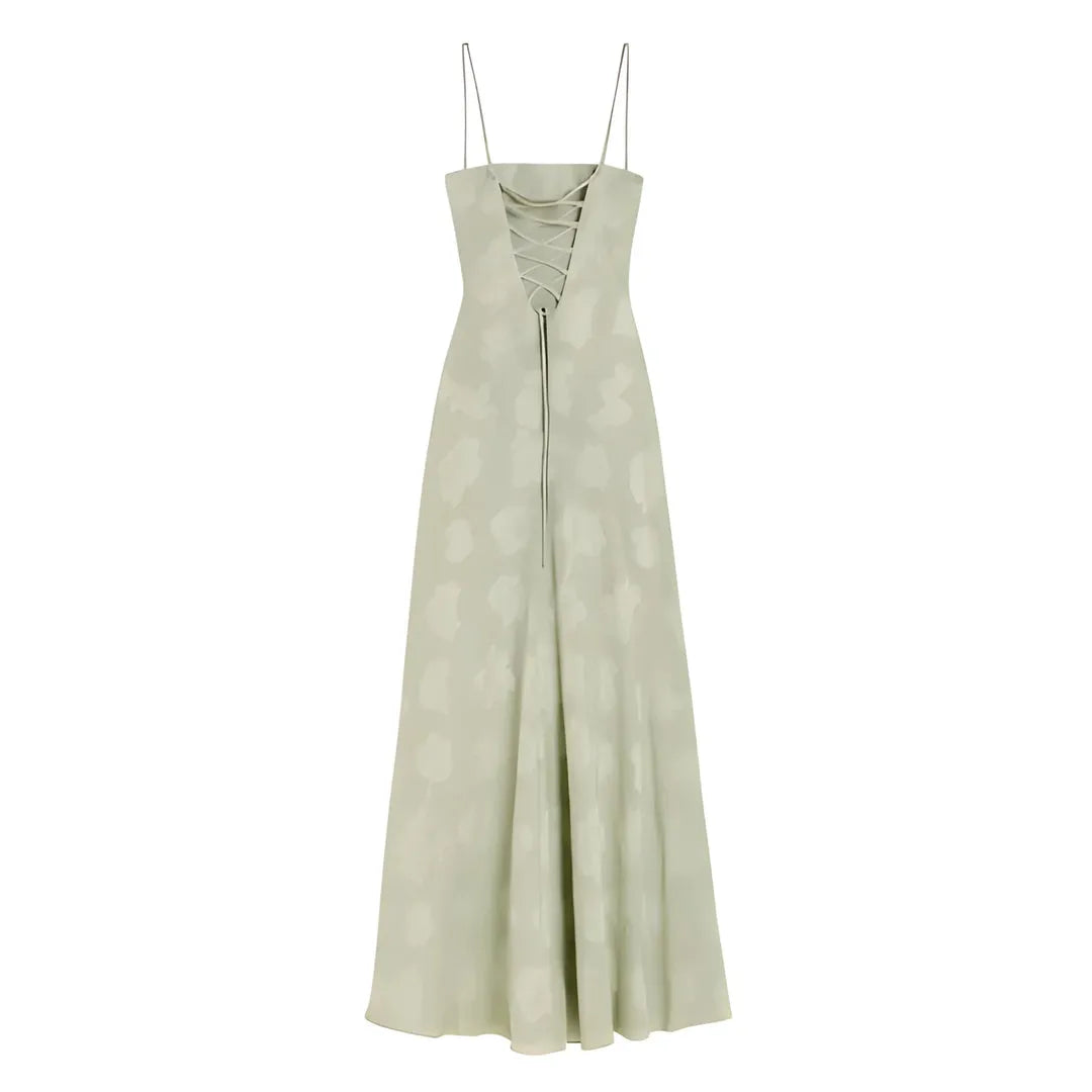 Women's Elegant Stunning Maxi Dress with Corset Back and Floral Pattern