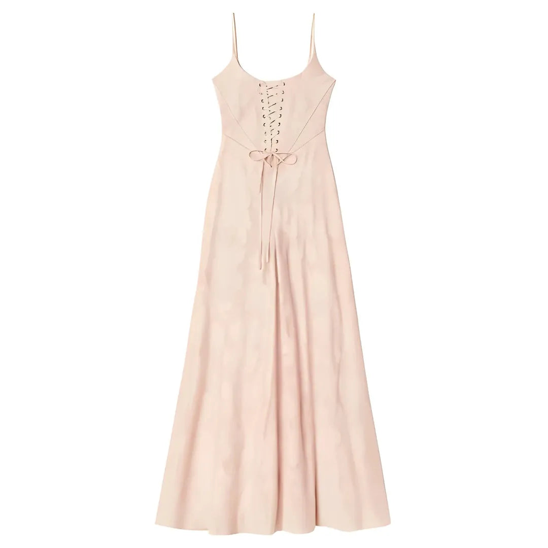 Women's Elegant Stunning Maxi Dress with Corset Back and Floral Pattern