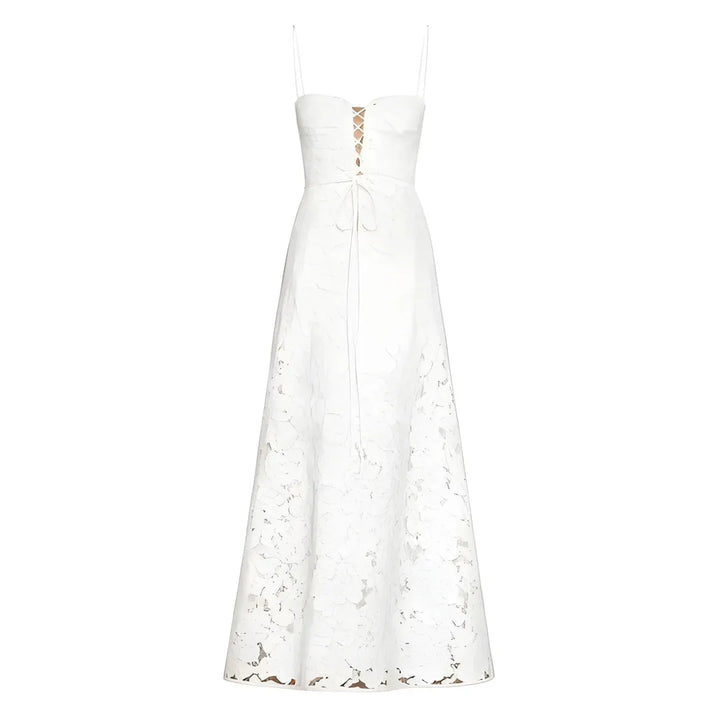 Women's Elegant Stunning Maxi Dress with Corset Back and Floral Pattern