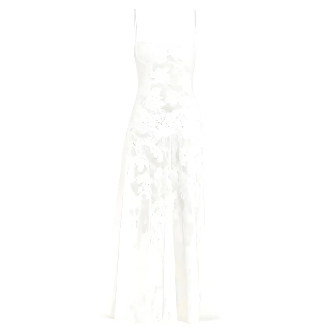 Women's Elegant Stunning Maxi Dress with Corset Back and Floral Pattern