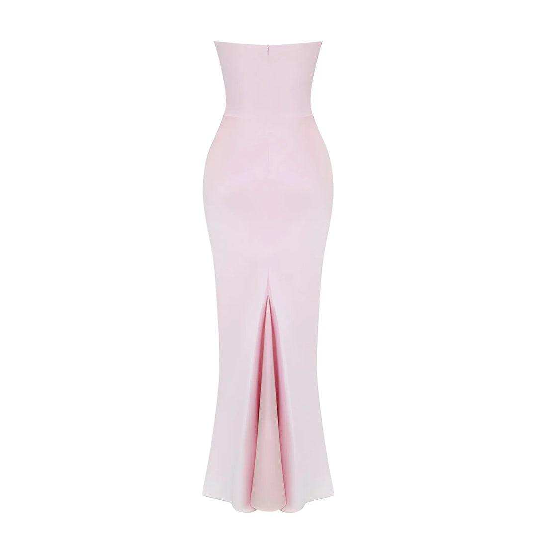 Women's Elegant Stunning Maxi Dress with Corset Bodice and Pleated Waistband