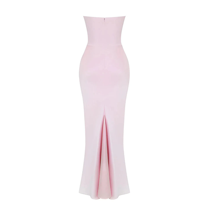 Women's Elegant Stunning Maxi Dress with Corset Bodice and Pleated Waistband