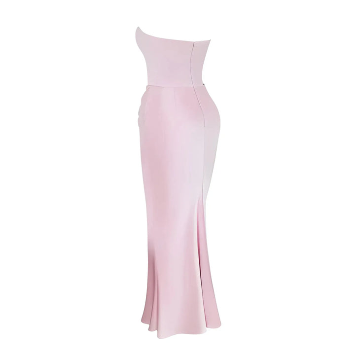 Women's Elegant Stunning Maxi Dress with Corset Bodice and Pleated Waistband