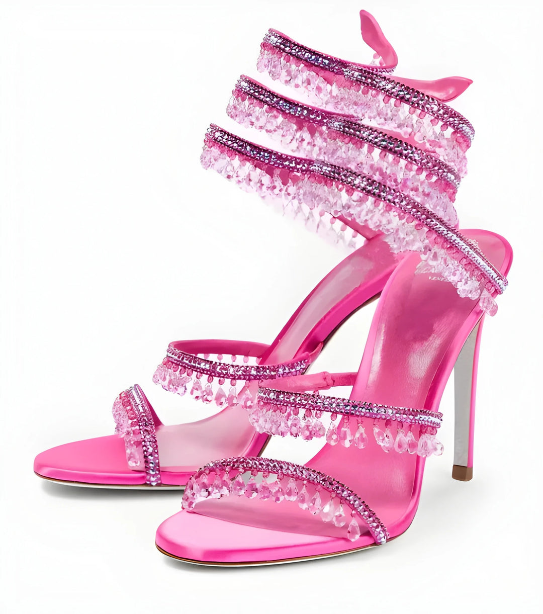 Women's Heeled Ankle Strappy Sandals with Soft Lining