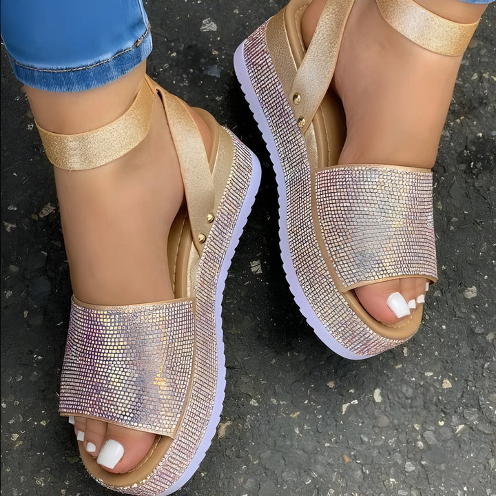 Women's Chunky Comfy Platform Sandals with Adjustable Strap