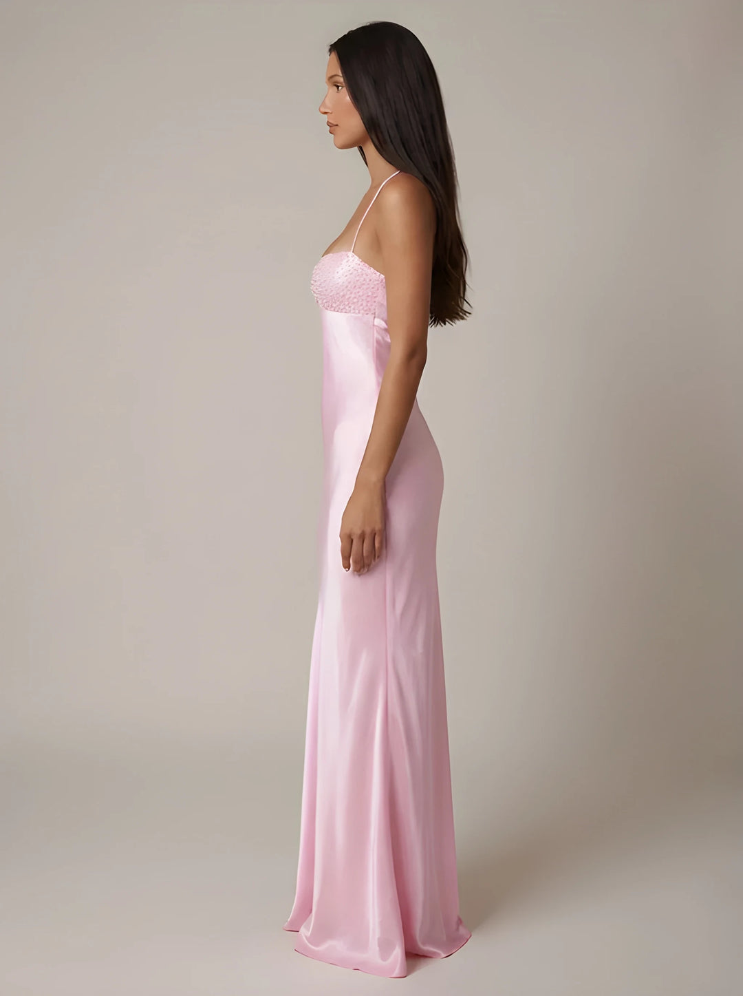 Women's Evening Elegant Maxi Dress with Embellished Bust